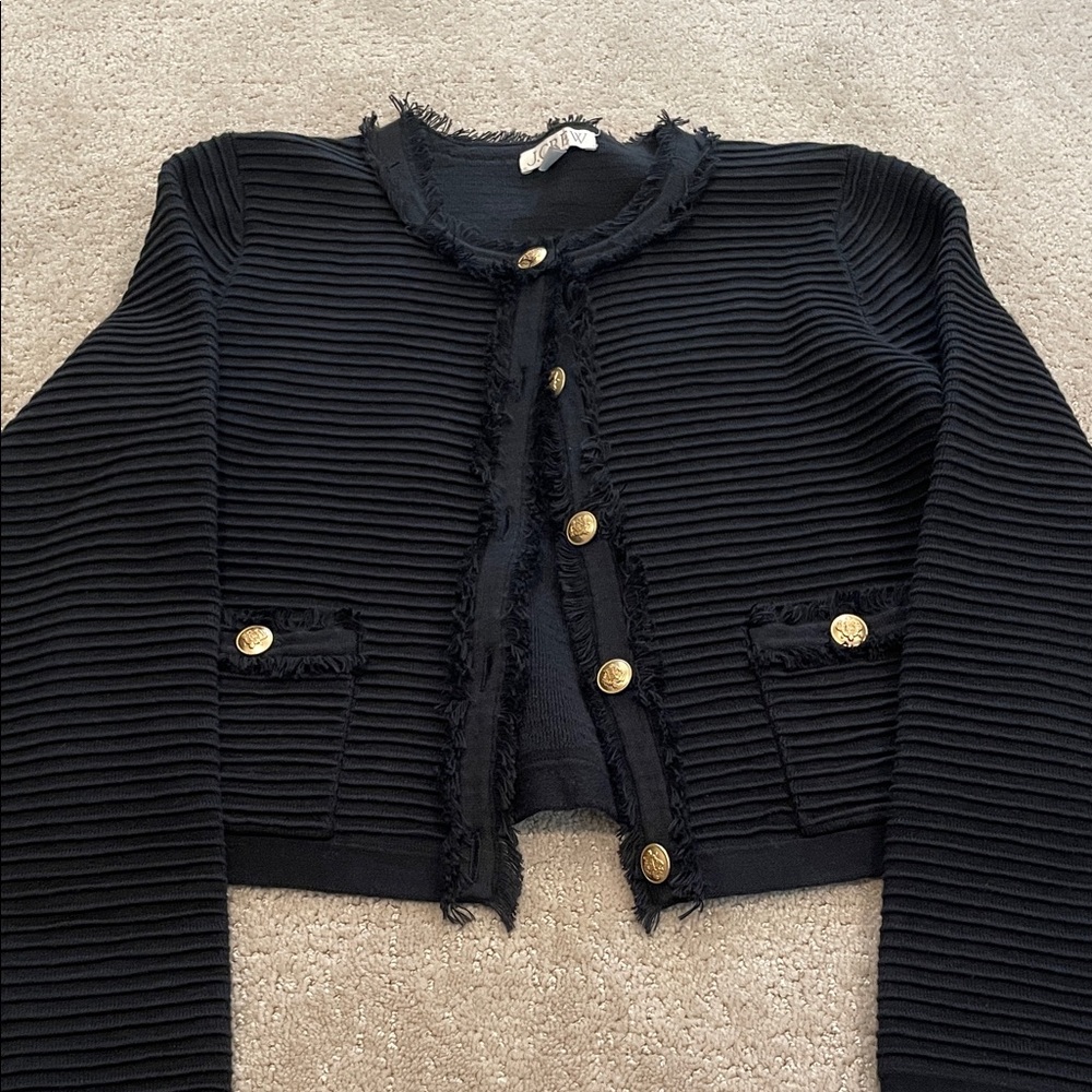 Jcrew Ribbed Jacket with Gold Buttons
